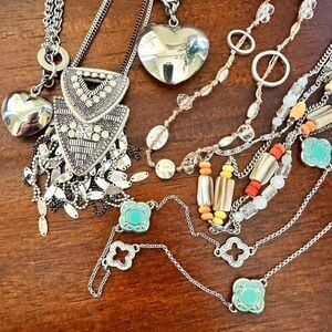 Designer jewelry Necklace Lot bundle - Heart Necklace & Bracelet